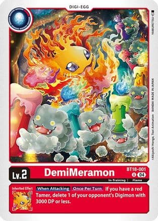 DemiMeramon - BT18-001 — Release Special Booster 2.0 Digimon Card Game card by YAMURETSU