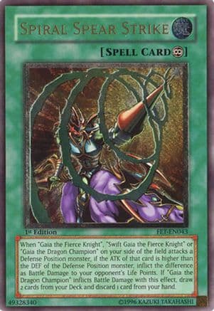 Spiral Spear Strike (UTR) — Flaming Eternity Yu-Gi-Oh! card by KAZUKI TAKAHASHI