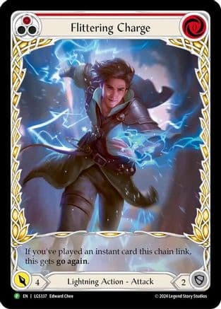 Flittering Charge (Red) (Extended Art) — Flesh and Blood: Promo Cards Flesh and Blood card by Edward Cane