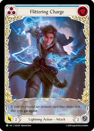 Flittering Charge (Blue) (Extended Art) — Flesh and Blood: Promo Cards Flesh and Blood card by Edward Cane
