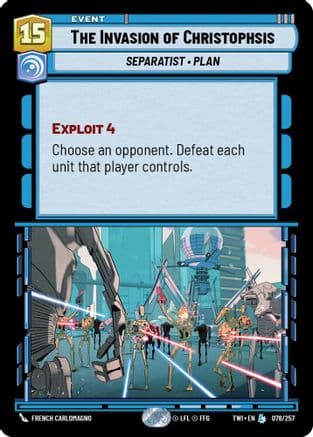 The Invasion of Christophsis — Twilight of the Republic Star Wars: Unlimited card by French Carlomagno