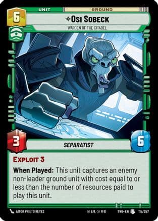 Osi Sobeck - Warden of the Citadel — Twilight of the Republic Star Wars: Unlimited card by Aitor Prieto Reyes