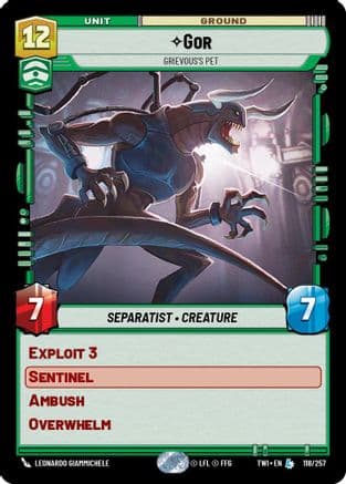 Gor - Grievous's Pet — Twilight of the Republic Star Wars: Unlimited card by Leonardo Giammichele