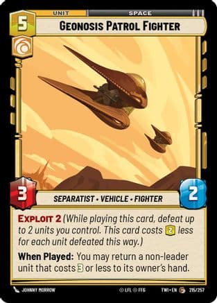 Geonosis Patrol Fighter — Twilight of the Republic Star Wars: Unlimited card by Johnny Morrow
