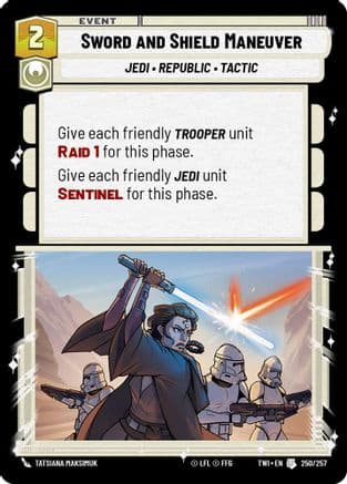 Sword and Shield Maneuver — Twilight of the Republic Star Wars: Unlimited card by Tatsiana Maksimuk