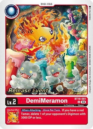 DemiMeramon — Release Special Booster 2.0 Celebration Event Cards Digimon Card Game card by YAMURETSU