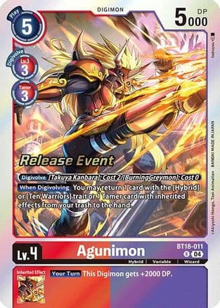 Agunimon — Release Special Booster 2.0 Celebration Event Cards Digimon Card Game card by Akiyoshi Hongo, Toei Animation
