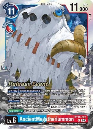 AncientMegatheriummon — Release Special Booster 2.0 Celebration Event Cards Digimon Card Game card by Akiyoshi Honga, Toei Animation