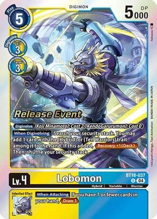Lobomon — Release Special Booster 2.0 Celebration Event Cards Digimon Card Game card by Akiyoshi Hongō, Toei Animation