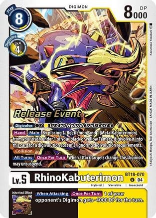 RhinoKabuterimon — Release Special Booster 2.0 Celebration Event Cards