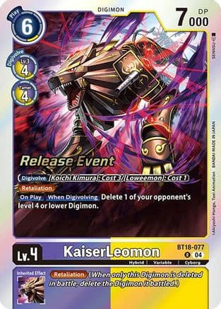 KaiserLeomon — Release Special Booster 2.0 Celebration Event Cards Digimon Card Game card by SENNShU