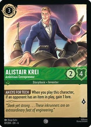 Alistair Krei - Ambitious Entrepreneur — Azurite Sea Disney Lorcana card by Diogo Saito