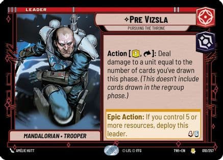Pre Vizsla - Pursuing the Throne — Twilight of the Republic Star Wars: Unlimited card by Amélie Hutt