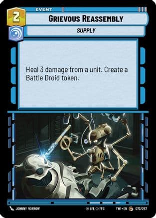 Grievous Reassembly — Twilight of the Republic Star Wars: Unlimited card by Johnny Morrow