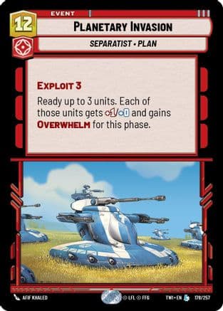 Planetary Invasion — Twilight of the Republic Star Wars: Unlimited card by Afif Khaled