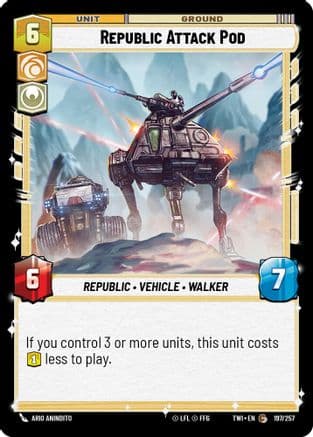 Republic Attack Pod — Twilight of the Republic Star Wars: Unlimited card by Ario Anindito