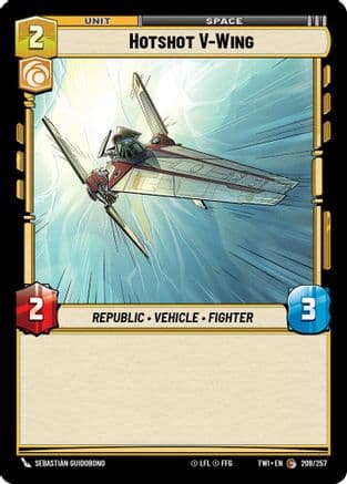 Hotshot V-Wing — Twilight of the Republic Star Wars: Unlimited card by Sebastián Guidobono