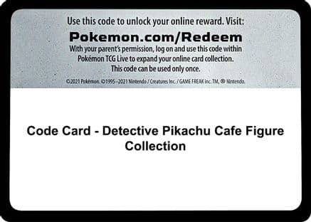 Code Card - Detective Pikachu Cafe Figure Collection — Detective Pikachu