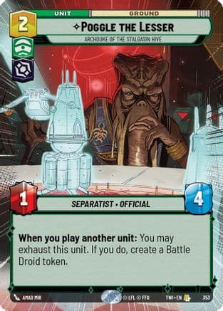 Poggle the Lesser - Archduke of the Stalgasin Hive (Hyperspace) — Twilight of the Republic