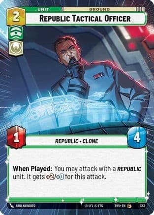 Republic Tactical Officer (Hyperspace) — Twilight of the Republic Star Wars: Unlimited card by Ario Anindito