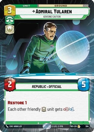 Admiral Yularen - Advising Caution (Hyperspace) — Twilight of the Republic Star Wars: Unlimited card by Eric Hibbeler