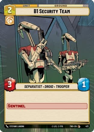 B1 Security Team (Hyperspace) — Twilight of the Republic Star Wars: Unlimited card by Stefano Laneri