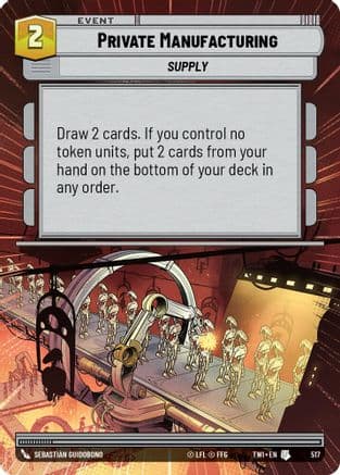 Private Manufacturing (Hyperspace) — Twilight of the Republic