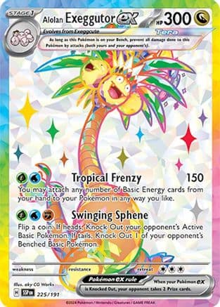 Alolan Exeggutor ex - 225/191 — SV08: Surging Sparks Pokémon TCG card by CG Works