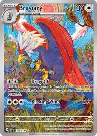Braviary - 214/191 — SV08: Surging Sparks Pokémon TCG card by Hitoshi Ariga