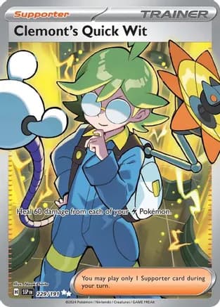 Clemont's Quick Wit - 229/191 — SV08: Surging Sparks