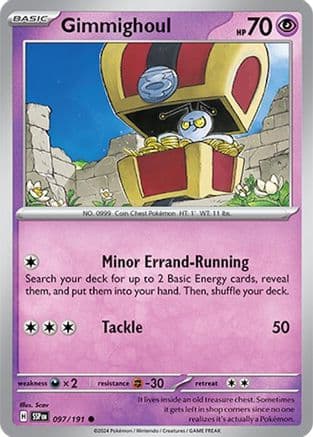 Gimmighoul — SV08: Surging Sparks Pokémon TCG card by Ken Sugimori