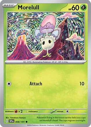 Morelull — SV08: Surging Sparks Pokémon TCG card by Tomokazu Komiya