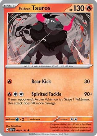 Paldean Tauros - 018/191 — SV08: Surging Sparks Pokémon TCG card by Ryuta Fuse