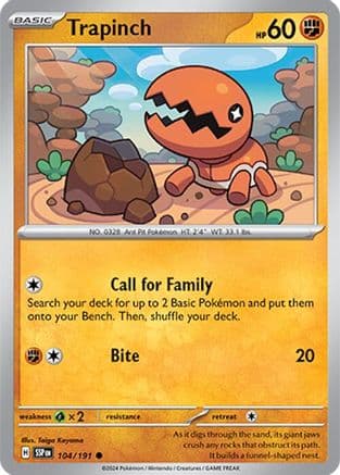 Trapinch — SV08: Surging Sparks Pokémon TCG card by Ryuta Fuse