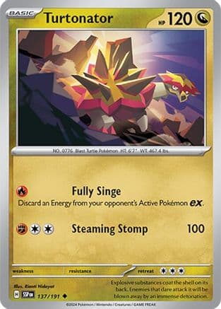 Turtonator — SV08: Surging Sparks Pokémon TCG card by Ryo Ueda