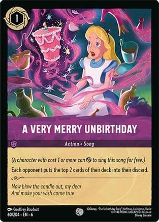 A Very Merry Unbirthday — Azurite Sea Disney Lorcana card by Geoffrey Boudout