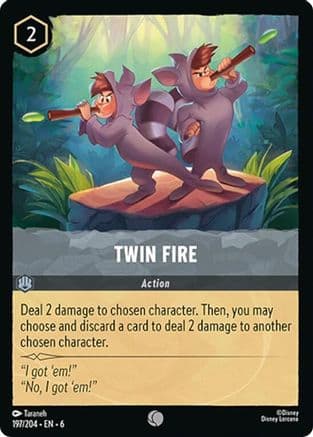 Twin Fire — Azurite Sea Disney Lorcana card by Taraneh