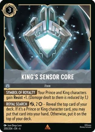 King's Sensor Core — Azurite Sea Disney Lorcana card by Juan Diego Leon