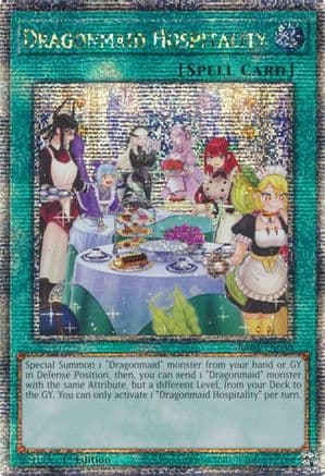 Dragonmaid Hospitality (Alternate Art) (Quarter Century Secret Rare) — Quarter Century Bonanza