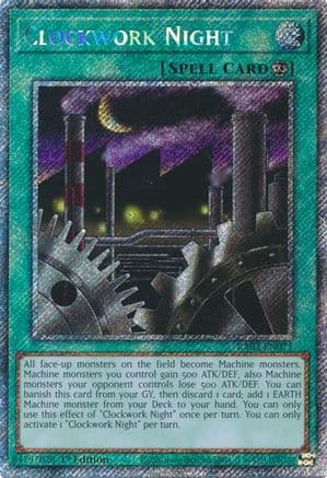 Clockwork Night (Platinum Secret Rare) — Quarter Century Bonanza Yu-Gi-Oh! card by KENJI TSUBOYA