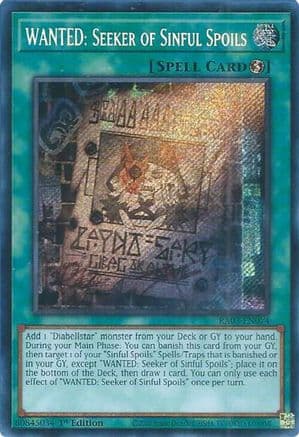 WANTED: Seeker of Sinful Spoils (Secret Rare) — Quarter Century Bonanza