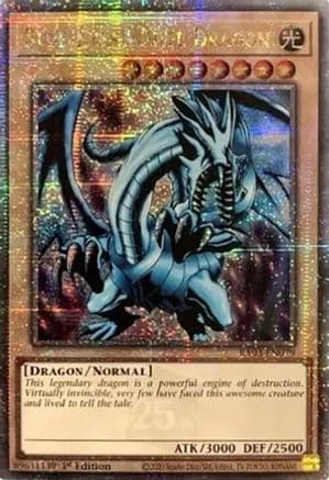 Blue-Eyes White Dragon (Quarter Century Secret Rare) — Yu-Gi-Oh! card