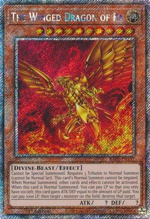 The Winged Dragon of Ra (Platinum Secret Rare) — Quarter Century Bonanza