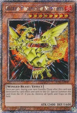 Sacred Phoenix of Nephthys (Platinum Secret Rare) — Quarter Century Bonanza