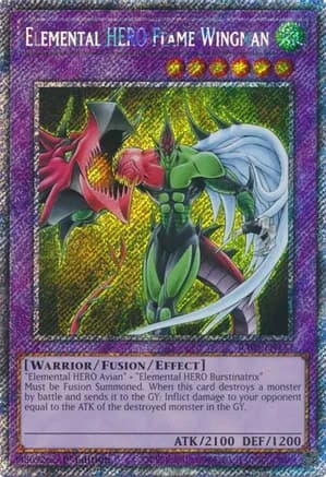Elemental HERO Flame Wingman (Platinum Secret Rare) — Quarter Century Bonanza