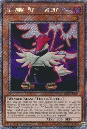 Blackwing - Vayu the Emblem of Honor (Platinum Secret Rare) — Quarter Century Bonanza