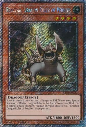 Reactan, Dragon Ruler of Pebbles (Platinum Secret Rare) — Quarter Century Bonanza