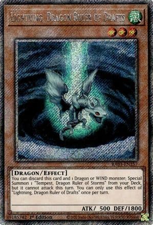 Lightning, Dragon Ruler of Drafts (Platinum Secret Rare) — Quarter Century Bonanza
