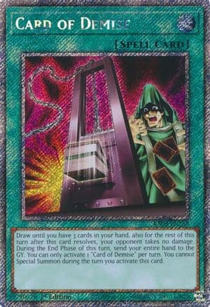 Card of Demise (Platinum Secret Rare) — Quarter Century Bonanza