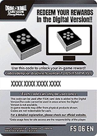 Code Card - Starter Deck 6: Son Goku (Mini) (FS06) — Dragon Ball Super: Fusion World card